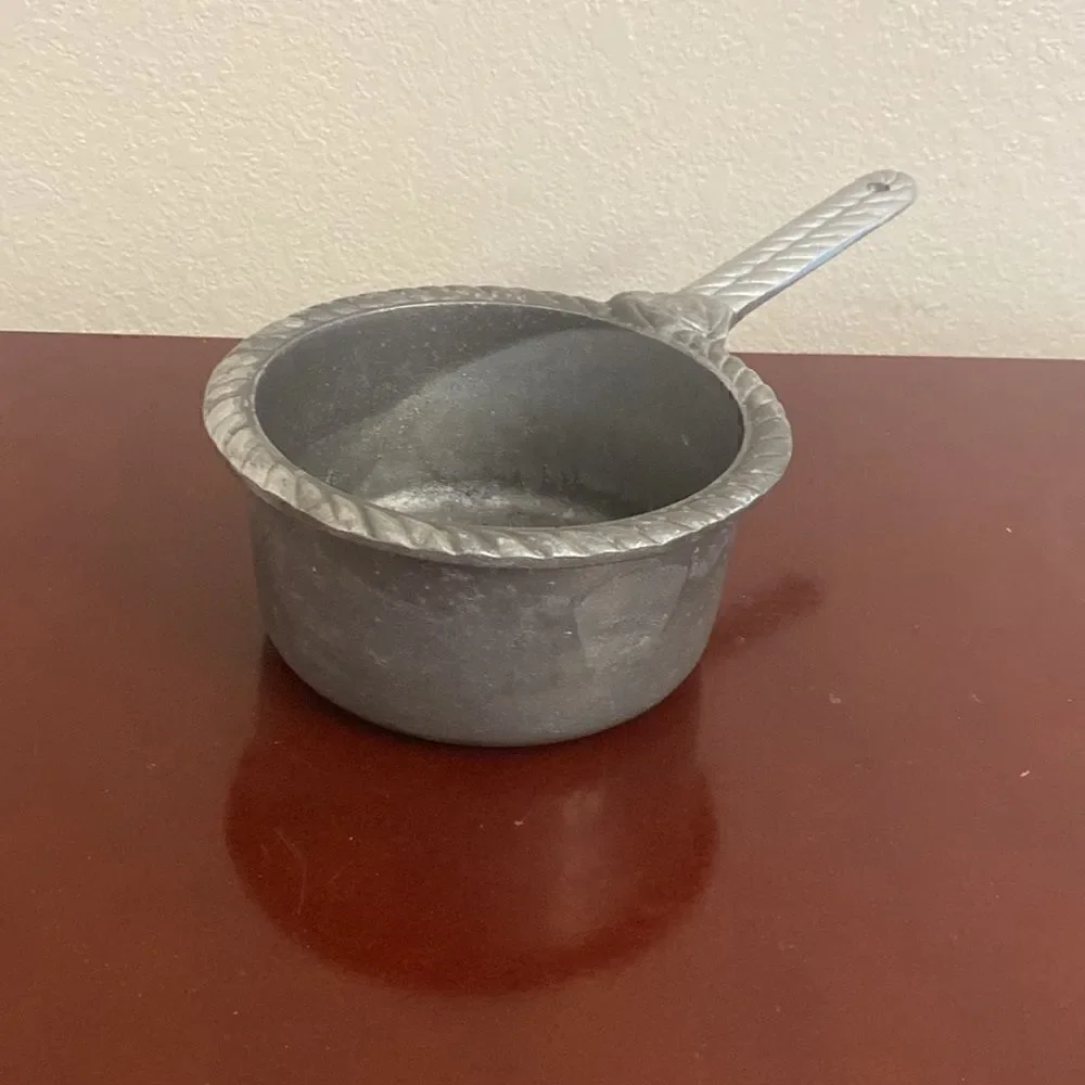 Rare Wilton Armetale Pewter Rope Design 1 qt Sauce Pan Pot Gourmet Cookware EUC